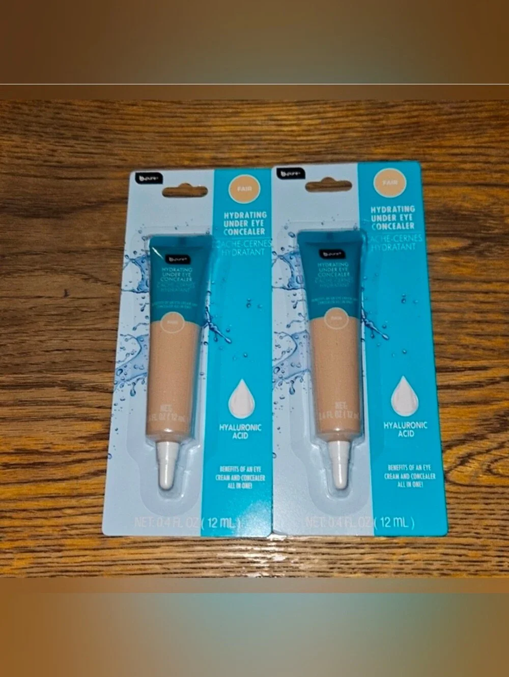 2 x B. Pure Hydrating Under Eye Concealer in Fair 0.4fl oz BNIB